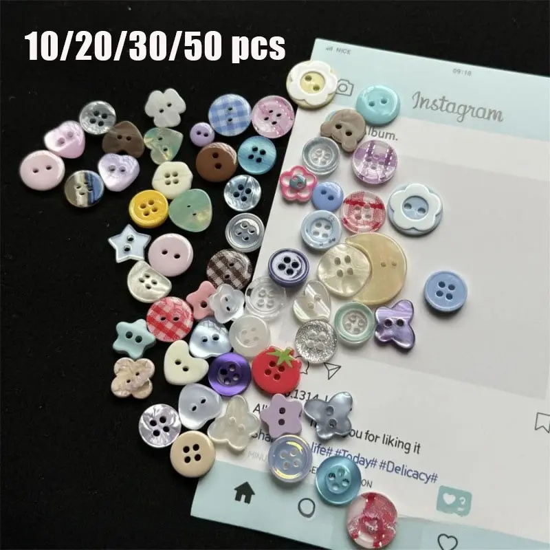 Colorful Button Set, Cute Cartoon Heart Shaped Buttons, Decorative Buttons, DIY Craft Supplies, Home Sewing, Fashion Accessories, Random Styles, Ideal for Crafts & Decorations