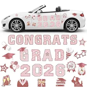 2026 Graduation Car Magnets Congrats Grad Magnetic Bumper Stickers Refrigerator Decals Senior Car Decorations for Car Refrigerator Garage Door