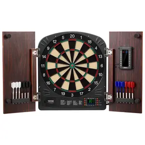 VEVOR Dartboard and Cabinet Set,  , Ready-to-Play Bundle Dartboard Cabinet Set, Hideaway Cabinet Features Electronic Scoring, Easy Assembly, Complete with All Accessories, Perfect for Cricket Games
