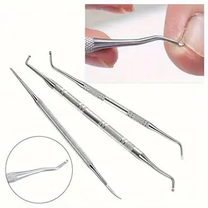 6pcs/2set Professional Stainless Steel Ingrown Toenail Tool Kit - Safe, Easy-to-Use Nail Cleaner Tools with Textured Grip for Enhanced Pedicure Experience, Precision Cleaner, Nail File, and Case, Nail Care