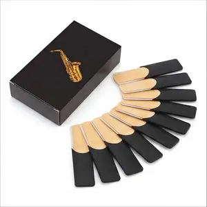 Alto Saxophone Reeds Strength 1.5, Traditional Bamboo Reeds for Absolute Beginners, Easy to Blow Woodwind Accessories for First Lessons & School Bands, 10 Pack