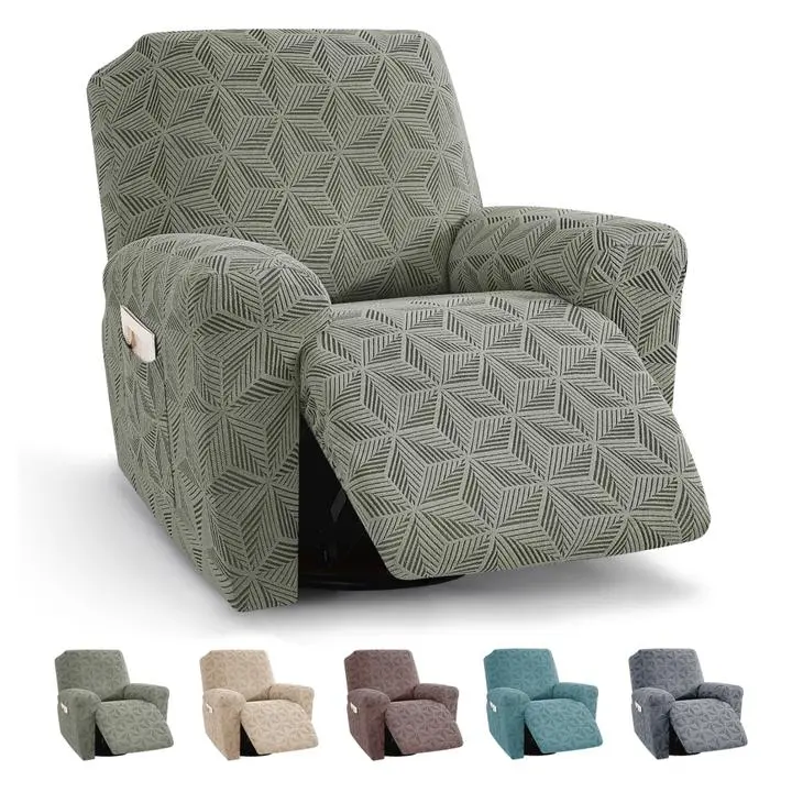 1/3 Seater Soft Recliner Cover, Non-slip Recliner Chair Cover, Split Furniture Protector, Washable Slipcover with Pockets for Living Room Office Home Decor