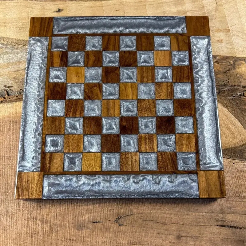 Silver Cloud Walnut Chess Board (INCLUDES PIECES)