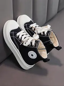 Unisex Kids Anti-Slip Canvas Sports Shoes, Casual Trainers, Indoor and Outdoor Activities, Comfortable and Stylish, Zipper Design, Casual Sneakers