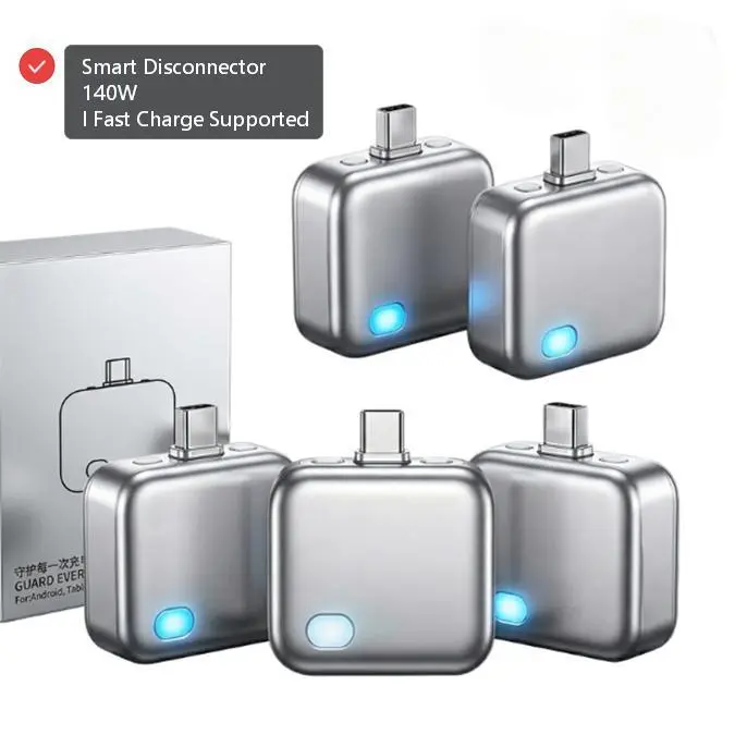 Hexibii 140W Physical Separator Single Port Electronic Battery Guard Charger - USB-C, PD3.1/QC4+, Fast Charging, Auto & Self-Eject, Smart Auto-Stop, Anti-Overcharge, Flame-Retardant for Mobile Smartphones/Laptop, Safe Overnight Charging, Father's Day Gift