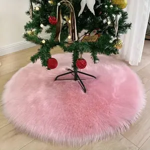 Modern Faux Wool Christmas Tree Skirt, Simple Style Holiday Decor, Scene Decoration, Room Decor, Home Decor, Party Supplies