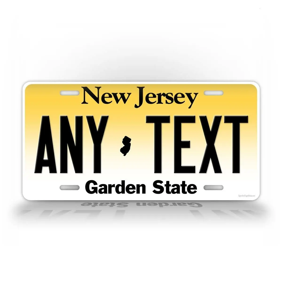Customizable New Jersey Style Aluminum Novelty License Plate - 12x6 in Decorative Front Car Tag, Pre-Cut Holes, Universal Fit, Custom Text Compatible Automotive Exterior Accessory