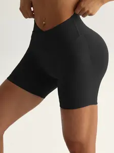 Women's Seamless Soft Yoga Shorts, High Waist Skinny Trousers for Gym Running Cycling, Casual All-Season Fitness Wear Stretchy Seamless Shorts, Skinny Workout Shorts