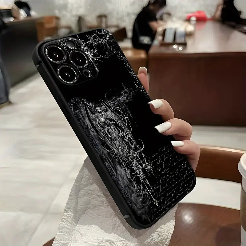 Personalized Colorful TPU Smartphone Casing - Animal Angel Pattern, Gothic Chandelier Decor, Script Accents, Shock Resistance - Cover for iPhone 17/16/15/14/13/12/11 Pro/Plus/ProMax - Handheld Mobile Phone Accessory, Great Gift for Loved Ones, Protector,