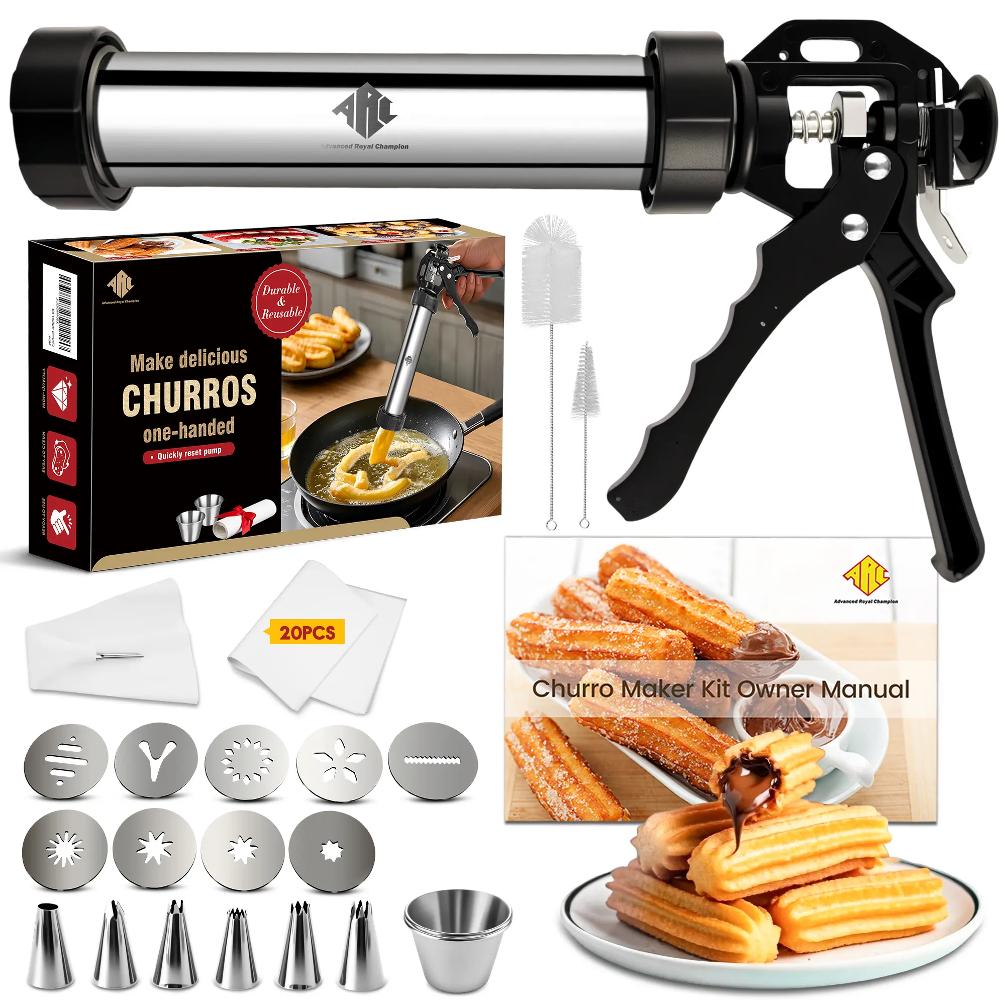 Churro Maker,Cookies Press Gun Kit,3-IN-1 Multifunctional 42PCS Maquina Para Hacer churros Professional,Churreras Para Churros,Cookie Press,Gifts for Women