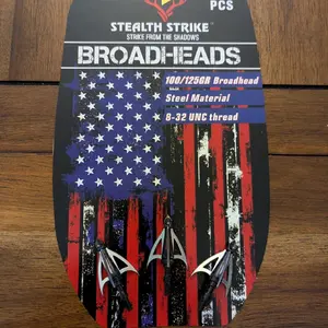 Stealth Strike 100 Grain Broadheads 3 Blade Archery Compound and Crossbow Arrow fix Blade