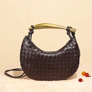 B1680 Women's Woven Sardine Metal Handbag 2026 New Shoulder Messenger Women's Bag