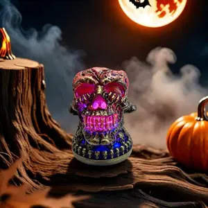 Skull 3D Night Light - Dimmable Bedside Lamp, Plastic Resin Colorful Lighting, Suitable for Rooms, Bedrooms, and Dormitories - Create a Dreamy Atmosphere Light