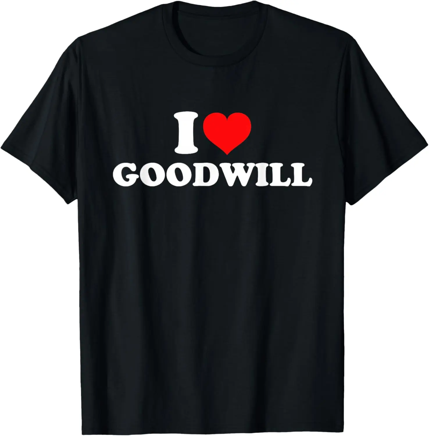 I Love Goodwill T-Shirt Pure Cotton Graphic Tees Menswear Top: Gifts for Men & Women, Natural, Shortsleeve