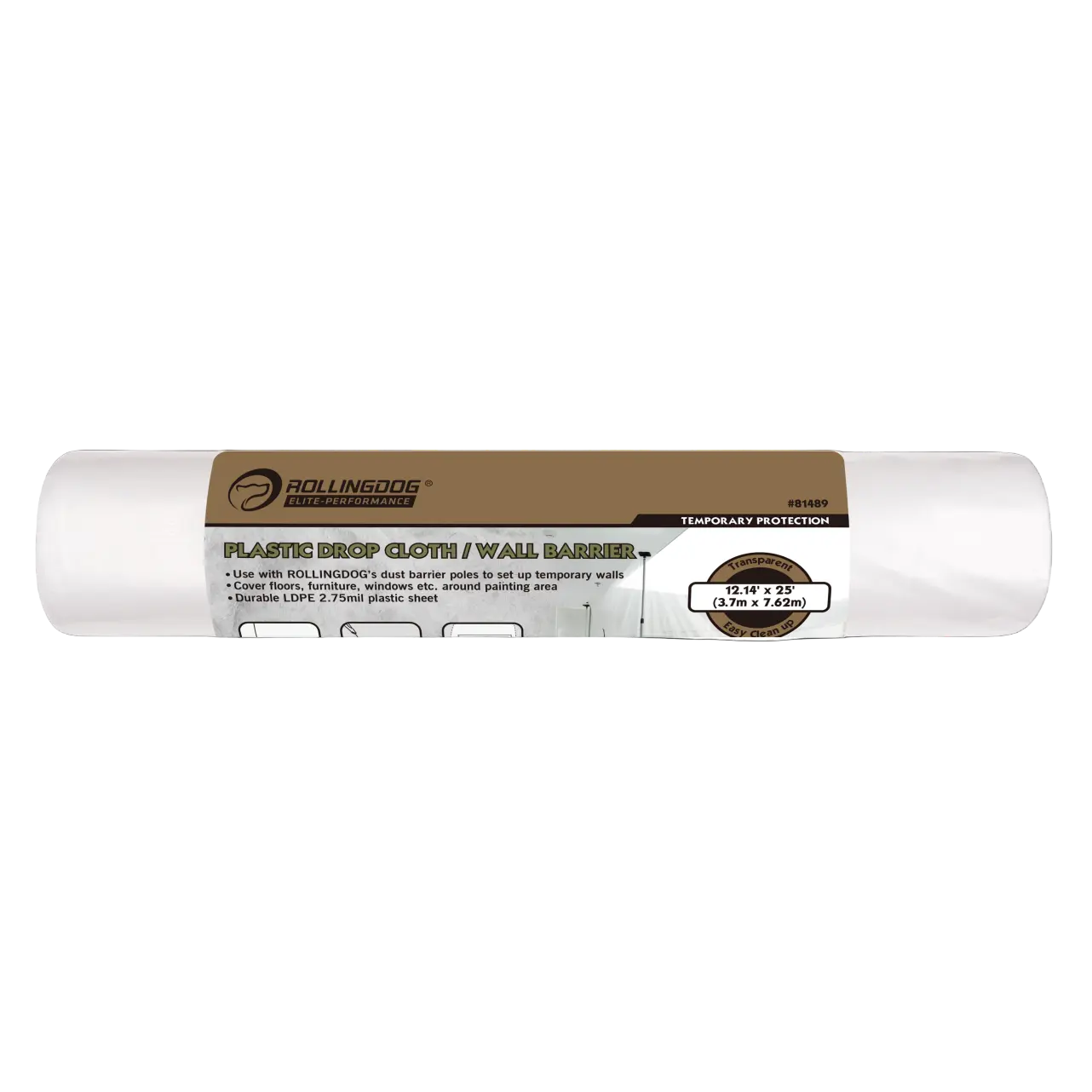 12′ × 25′ Heavy Duty Plastic Drop Cloth / Wall Barrier – Surface Protection Sheet
