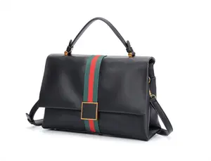 New Style Genuine PU Leather Women's Bag High-End Handbag Fashion One-Shoulder Cross-Body Bag with Quilted Design and Gold Accents