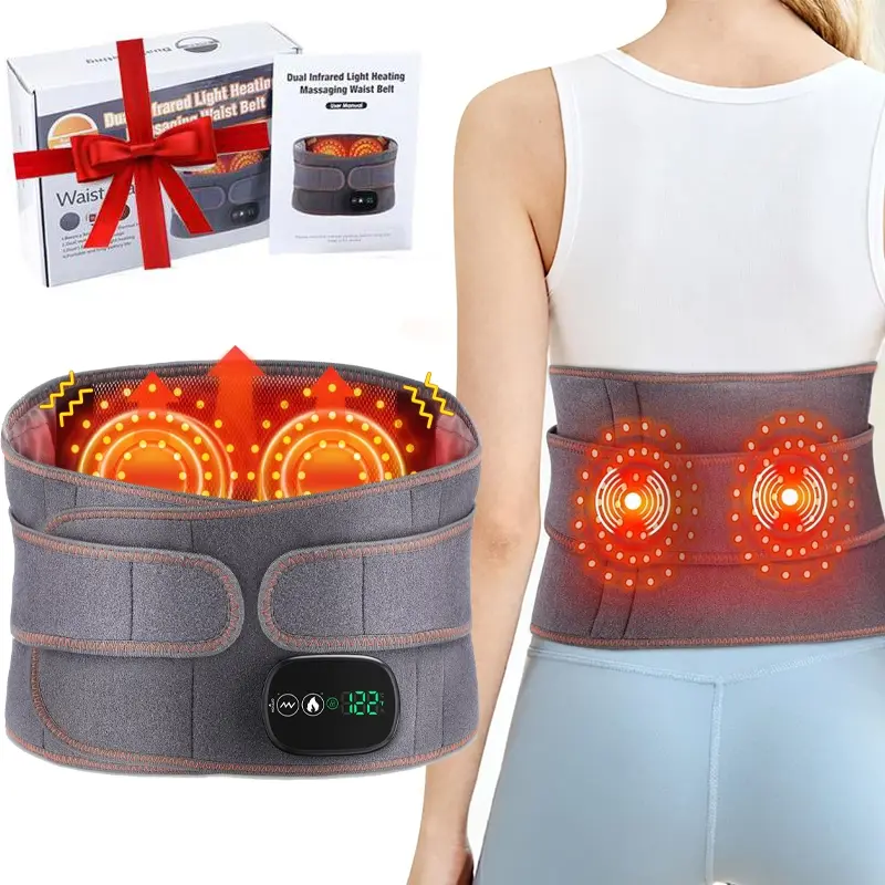Electric Heating Infrared Heat Waist Massager , 1 Box 3-level Vibration Waist Back Support Belt, Menstural Period Heating Pad Menstrual Heating Pad Heating Pad for Back Pain Relief Personal Care Appliances for Home & Travel, Chrismas Gifts for Parents