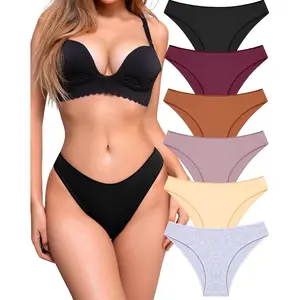 Women's 6-Pack Cotton Underwear, Low-Rise Bikini, High-Cut Breathable Hipster Cheeky Panties with Tummy Control, S-XL Sizes for Summer Wear