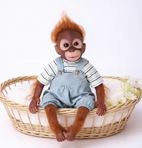Lifelike Reborn Monkey Baby Doll ,Hand-Painted Vinyl, Poseable Body, Creative Gift for Toddlers, Kids & Reborn Doll Collectors (Not for 0-3 Years),For kids 3+ .