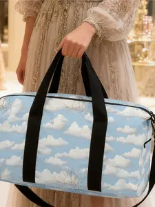 1pc Fluffy Clouds and Branches Travel bag Unisex Handbag, with Adjustable Shoulder Strap, Travel Luggage Bag, Sports Yoga Bag, Perfect for Gym and Sports, Durable Fitness Bag