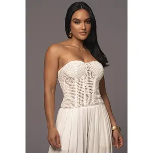White Want It All Crochet Bustier
