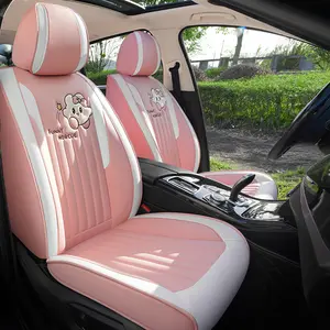 Full Coverage PU Leather Car Seat Protector, Auto Seat Protectors, Trendy Creative Personalized Design, Universal Fit Five-Seat Comfortable All-Season Use, Automotive Seat Covers