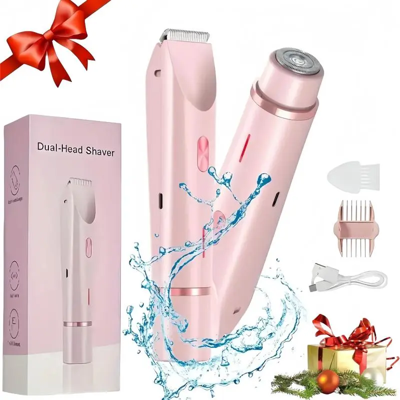 Women's Rechargeable 2-in-1 Bikini Trimmer-Electric Razor, Dual Heads, Painless Grooming, Lightweight Self Care Product with Batteries, Summer Gift, Accessories for Women (Beauty & Personal Care), Self Care Products, Shaver For Women
