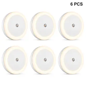 Smart Night Light  6-Pack Auto ON/OFF, White/ Warm Night Lights Plug into Wall, Light Sensor Control Plug in Night Light Soft Warm Amber Glow, Eye-Friendly,Led Night Lights for Bedroom, Bathroom, Hallway Warm White Home Lighting