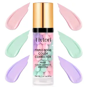 TIVLON 3 Color SPF Illuminating Primer 40g, Light Coverage Face Makeup with Unique Color Correction, for Brightening, for Spot Concealing, for Redness Neutralizing, Hydrating