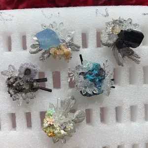 Lisa(7727)gc.Rings made of different natural crystal materials DIY，everywhere is a manifestation of the upcoming summer season