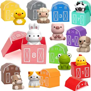 X-ITC28 Learning Toys for 1,2,3 Year Old Toddlers, 20Pcs Farm Animals Toys Montessori Counting, Matching & Sorting Fine Motor Games, Christmas Birthday Easter Gift for Baby Boys Girls Age 12-18 Months
