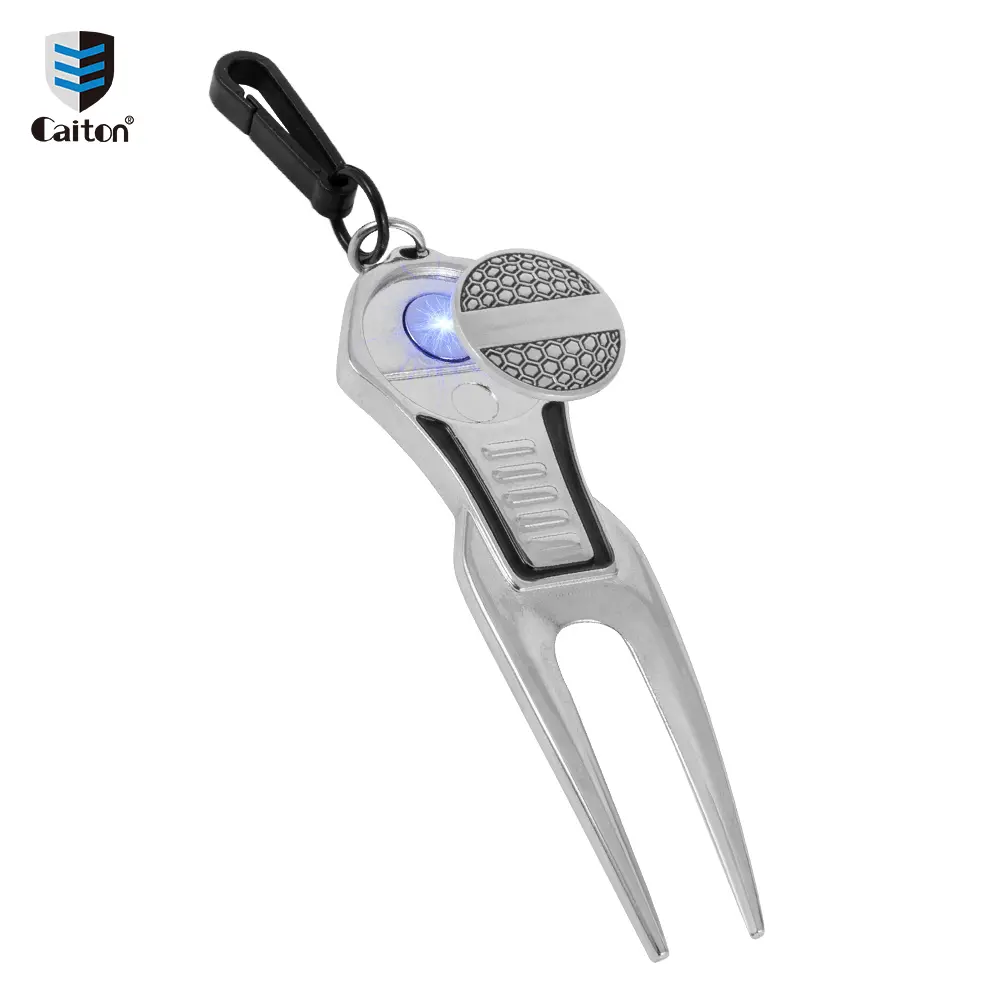 Caiton 1PC Golf Divot Repair Tool with Magnetic Detachable Ball Marker, Essential Golf Accessory, made of zinc alloy, rust-proof, sturdy and durable, easy to carry and install, suited for daily training of golfers of all levels