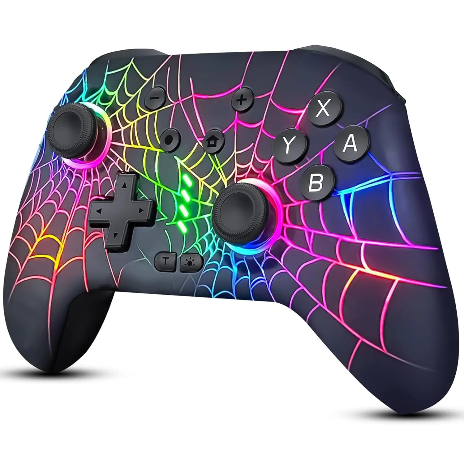 Wireless Switch Controller Pro for Nintendo Switch Series - Rechargeable Plastic Gamepad with 6-Axis Gyro, 10 Color Changing LED Lights (Compatible with Lite/OLED Models)