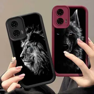 1 Piece Dark Wolf G24 Silicone Case For Moto G24 With Elegant Perfect For Entertainment
