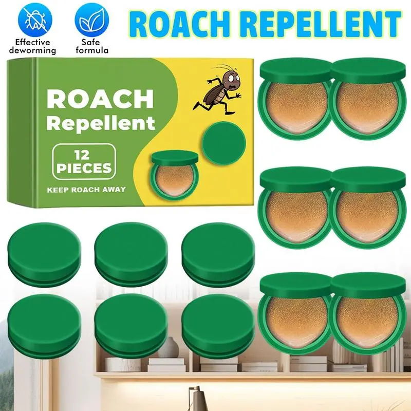 Permanent Roach Killer – Indoor Cockroach Bait Gel & Traps for Infestation, Home Outdoor Roach Repellent – 12 Count,Perfect Christmas & New Year Gift ldea