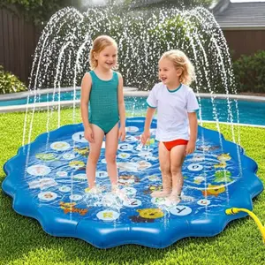 Summer Outdoor Kids Inflatable Kiddie Swimming Pool Splash Pad Sprinkler Water Play Mat Backyard Game Toy