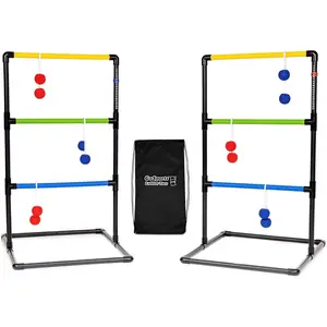 Ladder Toss Game Set, Sturdy Thick PVC Indoor & Outdoor Sports Game with 6 Soft Rubber Bolo Balls, Score Tracker and Travel Carrying Case - Choose Pro Classic