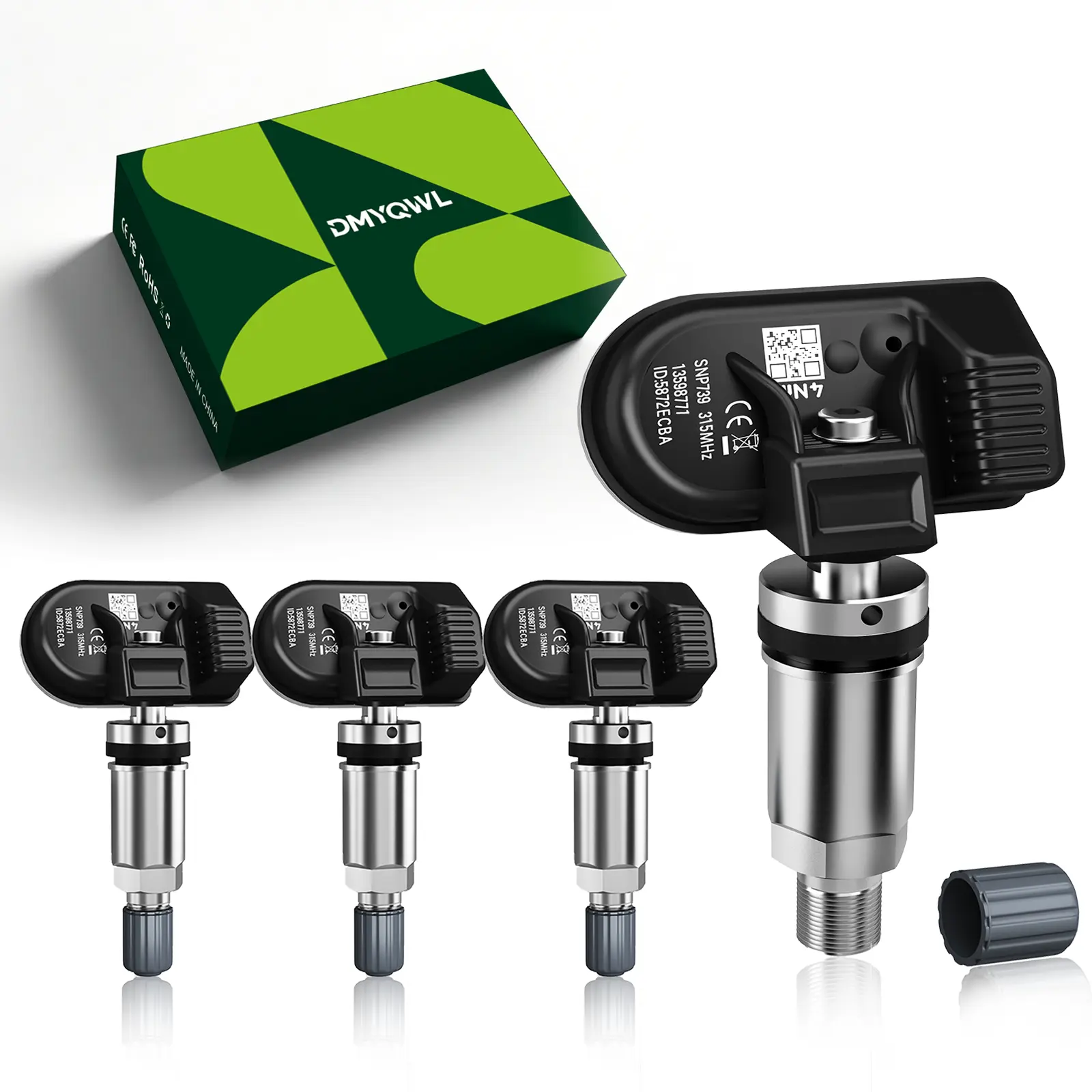315Mhz Pre-Programmed TPMS Sensor Compatible with Chevy Silverado1500(07-18)|Equinox(07-22)|Tahoe(07-20)|Suburban(07-20)|Colorado(15-22) Tire Pressure Monitoring Sensor OE#13598771(4pcs), Gmc Acadia, Chevy Trax, Chevy Express, Gmc Sierra 1500