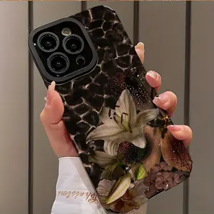 Floral Leopard Print Shockproof Ultra-Thin Protective Phone Case Cover for iPhone 16/15/14/13/12/11/plus/pro Max, Dust-Proof Gift Idea