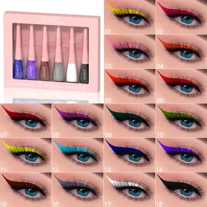 DUNUF Matte colored eyeliner liquid pen set, water-resistant, quick-drying, no smudging, long-lasting color and no makeup fallout. Suitable for daily commuting