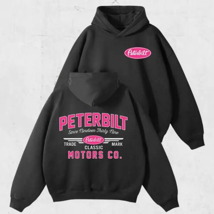 Peterbilt Pink Motors Co. Hoodie, Vintage 1939 Trucker Graphic Tee, Classic American Diesel Hauler Hoodie, Sweatshirt, T-shirt Retro Big Rig Outfit USA Gift