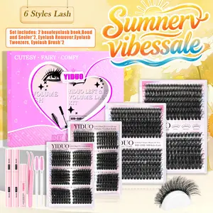 10 Styles Volume Cluster Lashes, Eyelash Cluster Kit 60D/80D/100D 988 Pieces 10-18mm Synthetic Eyelash Extensions, Eyelash Extensions D-Curl With 2 eyelash books, Lash Bond and Seal 2, Lash Remover, Lash Tweezers, Eyelash Brush, Eyelash Extension Glue