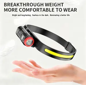 Outdoor High-Brightness LED Headlamp 5 Lighting Modes Portable Motion-Sensing Headlamp USB Rechargeable with Battery Indicator Long-Lasting Illumination Adventure Headlamp Ideal for Camping, Running, Auto Repairs, Dog Walking Perfect Christmas Gift Compac