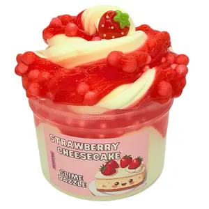 Strawberry Cheesecake Butter Floam Slime  10 FL OZ Total Made in USA Satisfying Relaxing Toy Scented Slime