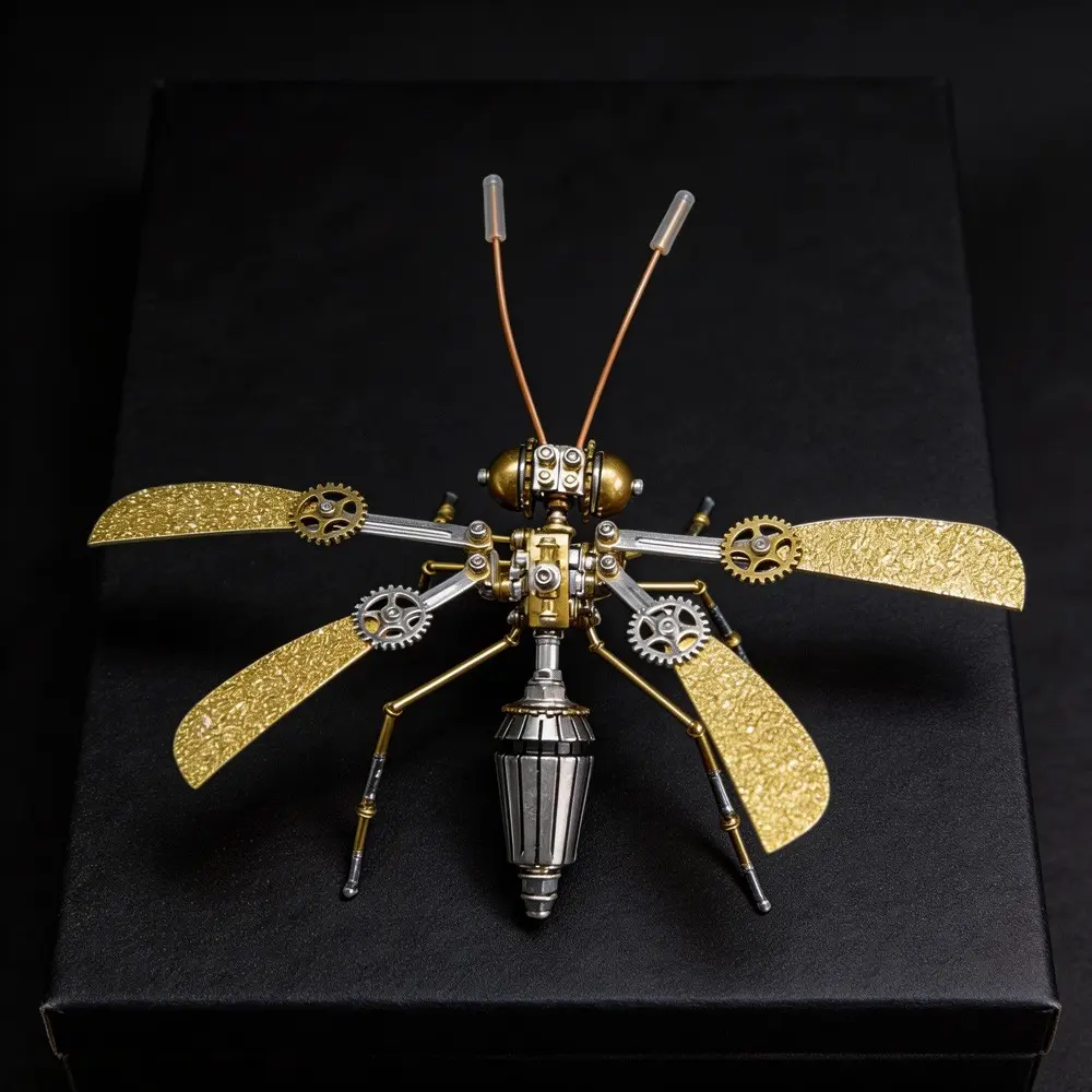 DIY Steam Punk Bee Creative Puzzle Decoration, Steampunk Design, 3D Metal Mechanical Model Kit, Collectible Desktop Ornament, Self-Assembly, Art Puzzles Gift
