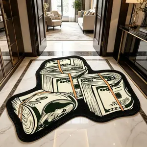Unique Irregular Shape Rug, Soft Washable Carpet for Living Room Bedroom, Punk Style Artistic Design, Easy Clean Plush Mat for Home Decor, Irregular Shaped Rug, Indoor Rug