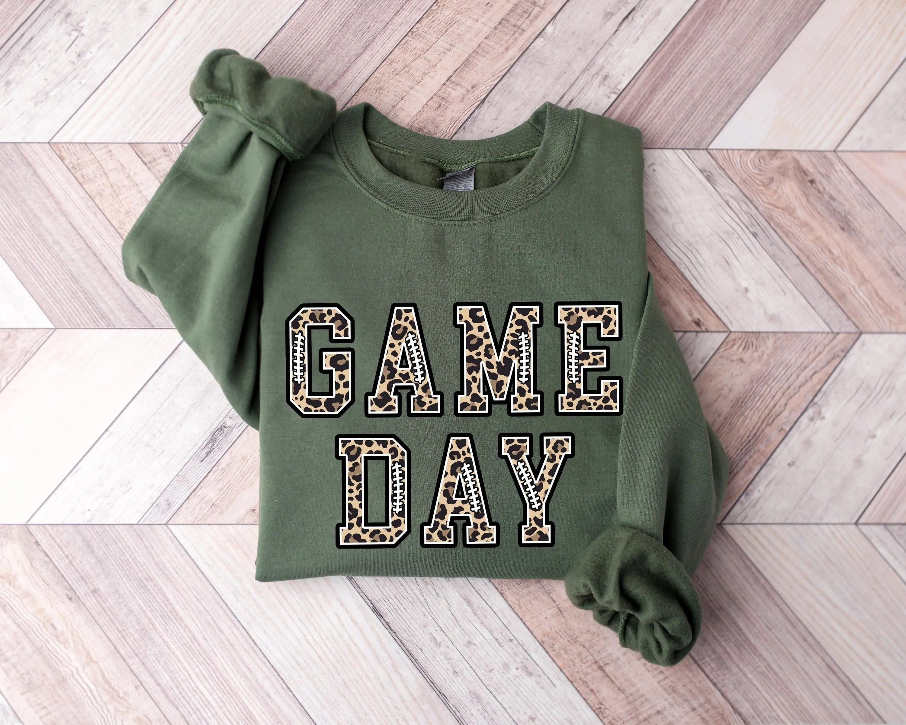 Game Day Sweatshirt, Leopard Cheetah Print, College Football, Football Season, Fall Sweatshirt, Unisex Crewneck Sweatshirt