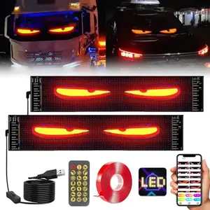 LED Car Sign, Programmable LED Matrix Panel, Flexible Screen Display Animation Message Scrolling Sign, APP Control for Car Illumination, Customizable, Shop, Bar, Party Festival, Vehicle Decals, LED Lights, Car Accessory