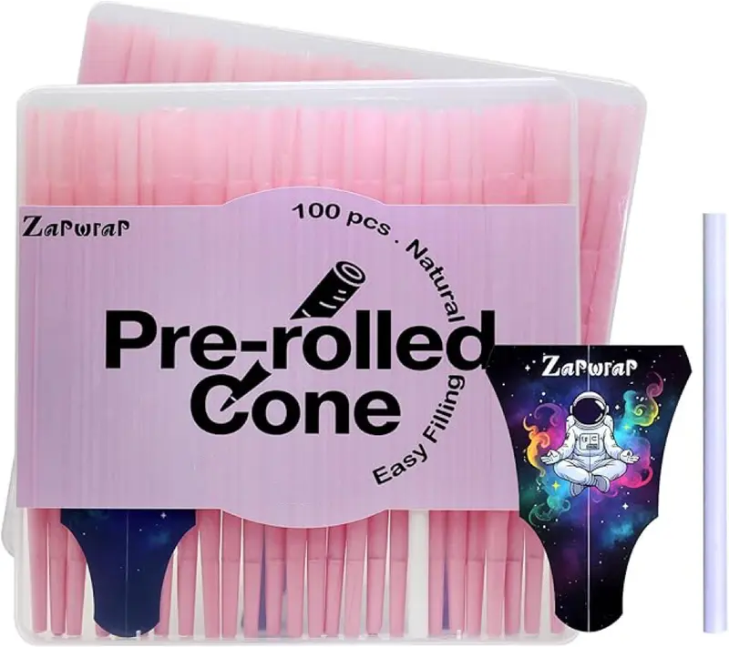 100 PACK Colorful RoIled Cones| King Size RoIling Paper Cone with Sticks