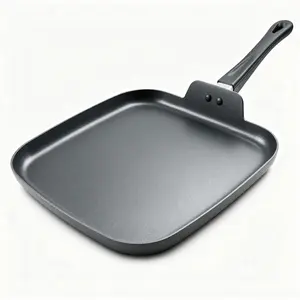 Nonstick Square Griddle Pan for Pancakes Eggs Bacon, 10 inch Family Breakfast Griddle. Aluminum Flat Top Griddle Pan for Gas Electric Stove, Even Heat Distribution Warp-Proof Easy Clean